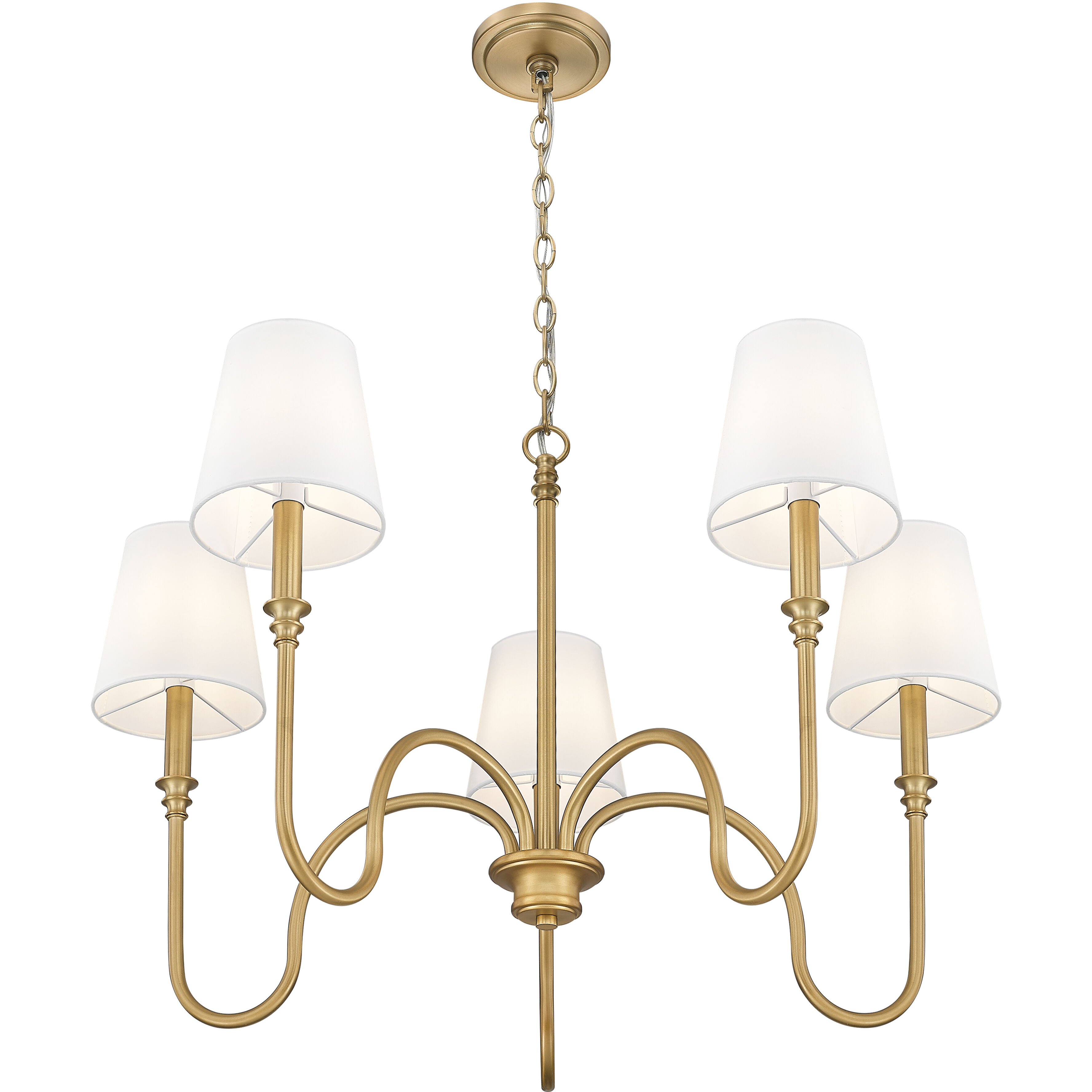Jisele 5 Light 30 inch Rubbed Brass Chandelier Ceiling Light