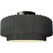 Radiance Collection - Pleated Tier LED 12 inch Gloss Grey Semi-Flush Ceiling Light, Form+Finish+Function