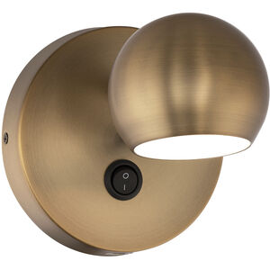 Duplex Reading Light Wall Light in Aged Brass, dweLED