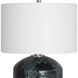 Highlands 22 inch 150.00 watt Emerald Green Glaze and Brushed Nickel Table Lamp Portable Light