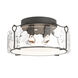 Bow 4 Light 19.6 inch Natural Iron Semi-Flush Ceiling Light in Water, Large