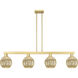 Preston Island Light Ceiling Light in Satin Gold, Mercury Glass