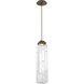 Ledgestone LED 6 inch Flat Bronze Pendant Ceiling Light in Clear Ledgestone, 2700K LED