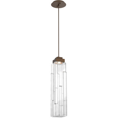 Ledgestone LED 6 inch Flat Bronze Pendant Ceiling Light in Clear Ledgestone, 2700K LED