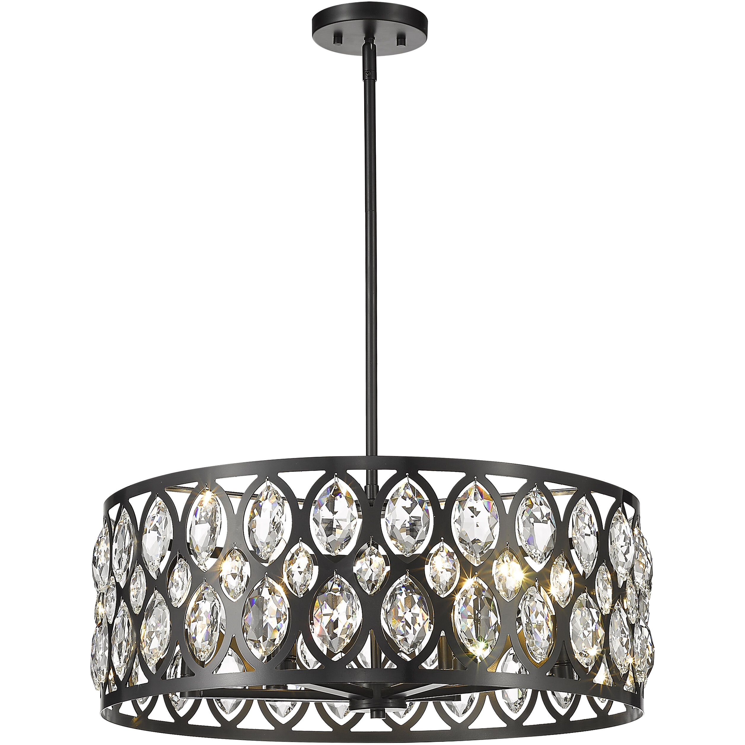 Dealey 6 Light 23.5 inch Matte Black Chandelier Ceiling Light