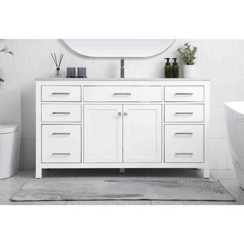 Lewis 60 X 22 X 34 inch White Vanity Sink Set