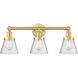 Cone 3 Light 24.5 inch Satin Gold Bath Vanity Light Wall Light in Seedy
