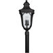 Trafalgar 3 Light 27.5 inch Museum Black Outdoor Post Mount Lantern