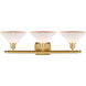 Ballston Orwell LED 26 inch Satin Gold Bath Vanity Light Wall Light in Matte White Glass, Ballston