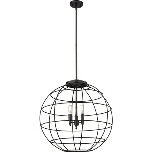 Lake Placid 3 Light 22 inch Matte Black Pendant Ceiling Light