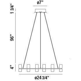 Netto LED 24.75 inch Chrome Pendant Ceiling Light, Small