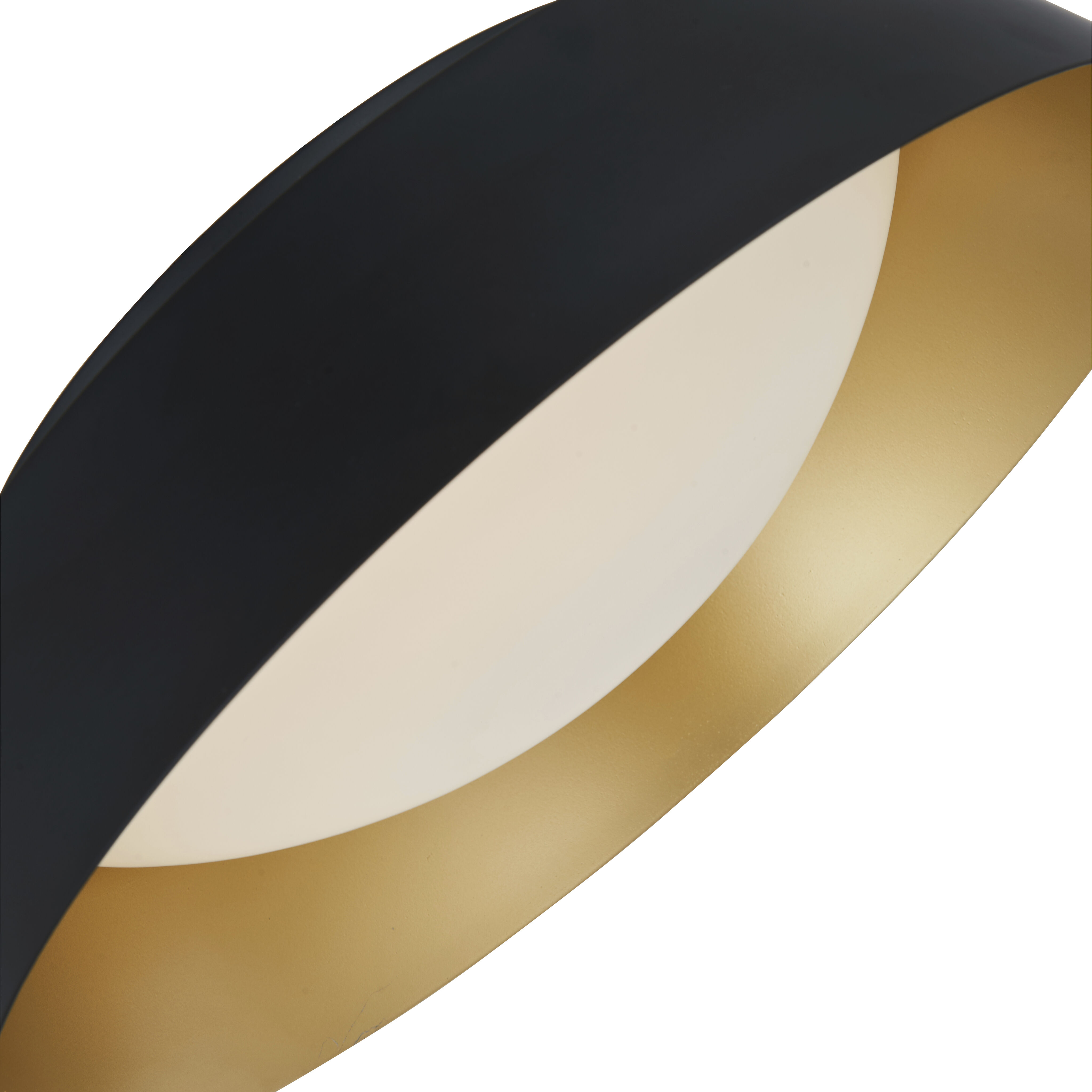 Flare LED 15 inch Matte Black with Gold inner Flush Mount Ceiling Light