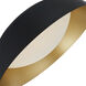 Flare LED 15 inch Matte Black with Gold inner Flush Mount Ceiling Light