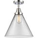 Franklin Restoration X-Large Cone 1 Light 12 inch Polished Chrome Flush Mount Ceiling Light in Clear Glass
