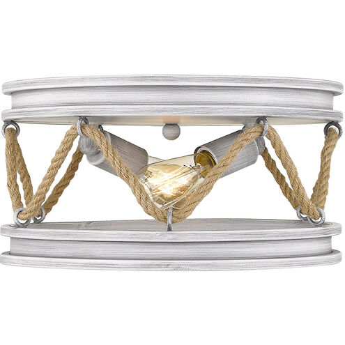 Chatham 2 Light 14 inch Gray Driftwood Flush Mount Ceiling Light, Damp