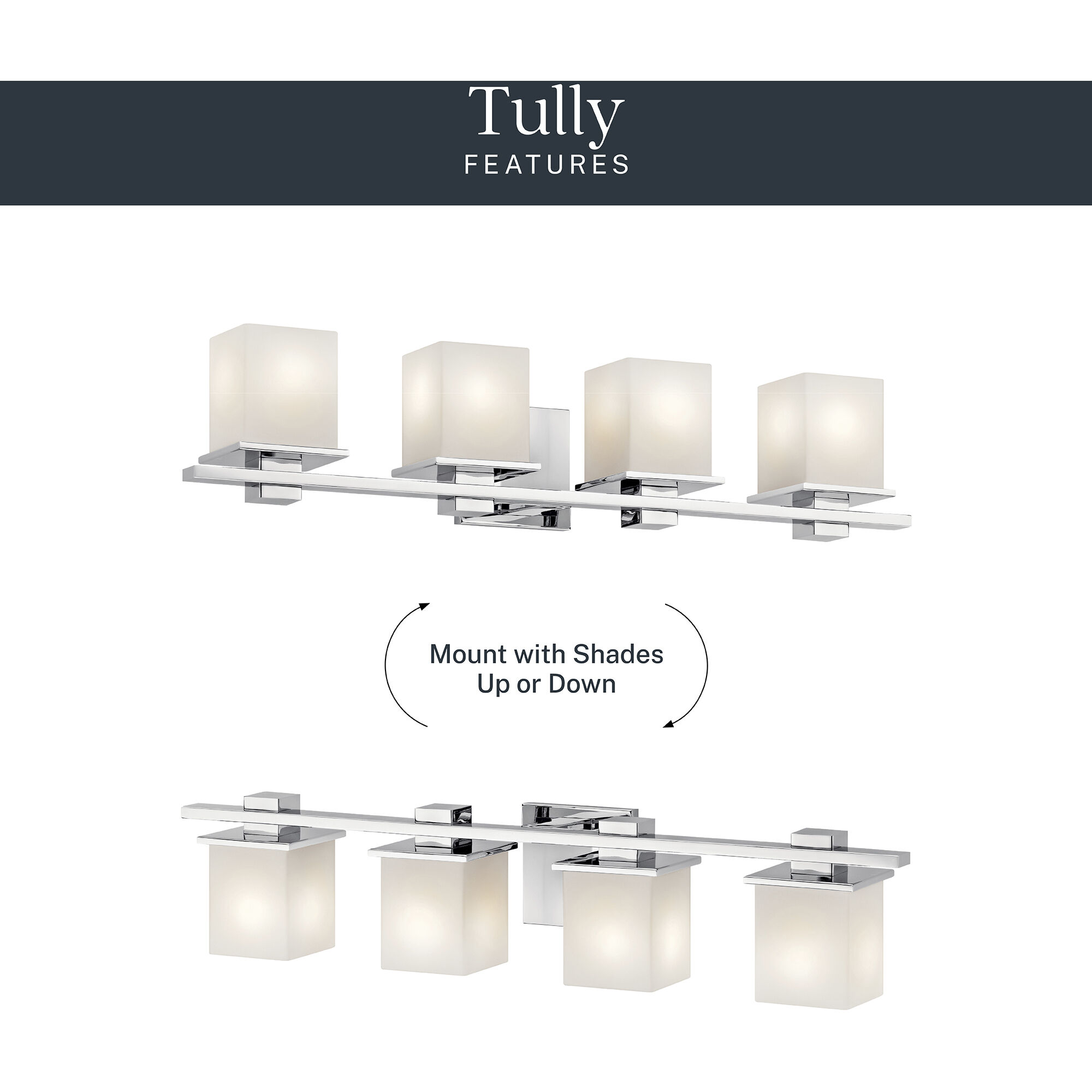 Tully 4 Light 32 inch Chrome Wall Mt Bath 4 Arm Wall Light