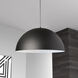 Ofelia LED 20 inch Matte Black Pendant Ceiling Light in Matte Black/White, Dome