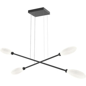 Fiori LED Matte Black Linear Multi-Pendant Ceiling Light, Double Moda