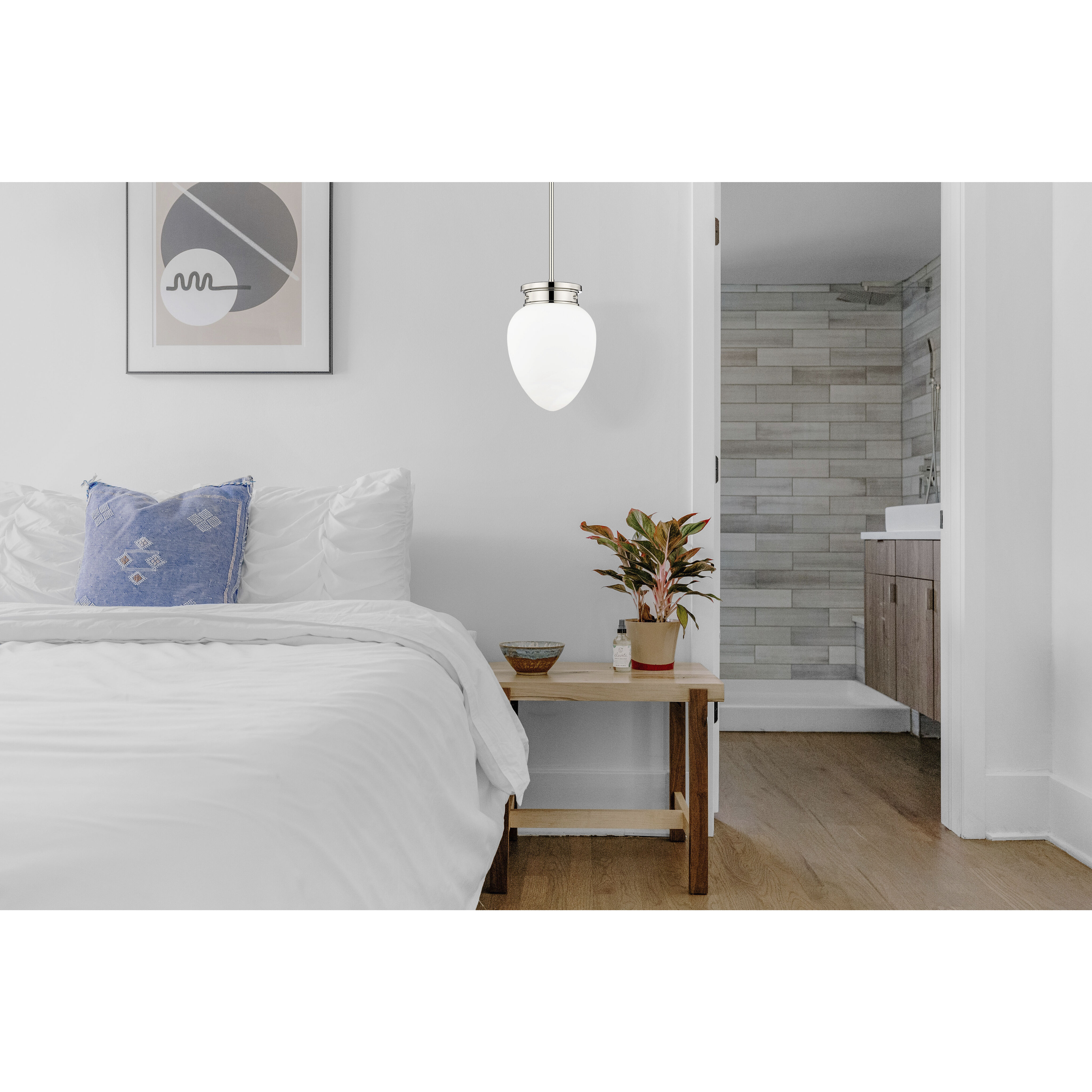 Gideon 1 Light 10 inch Polished Nickel Pendant Ceiling Light