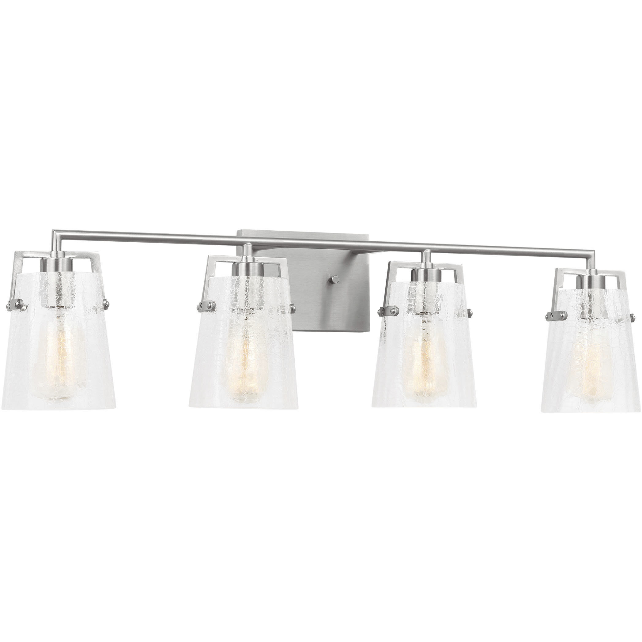 Drew & Jonathan Crofton 4 Light 33.38 inch Brushed Nickel Vanity Light Wall Light