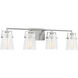 Drew & Jonathan Crofton 4 Light 33.38 inch Brushed Nickel Vanity Light Wall Light