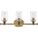 Halstead 3 Light 24 inch Heritage Brass Vanity Light Wall Light
