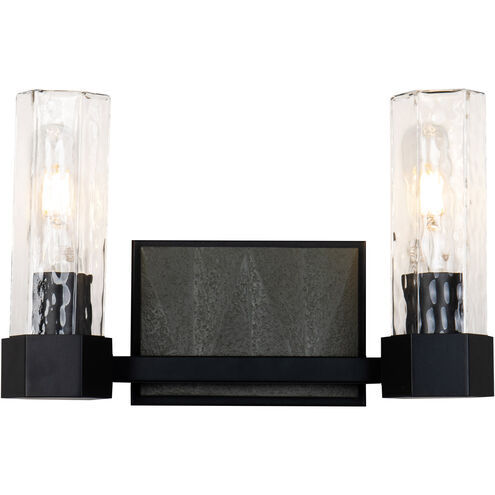 Navarre 2 Light 14 inch Black+Grey Bath Light Wall Light