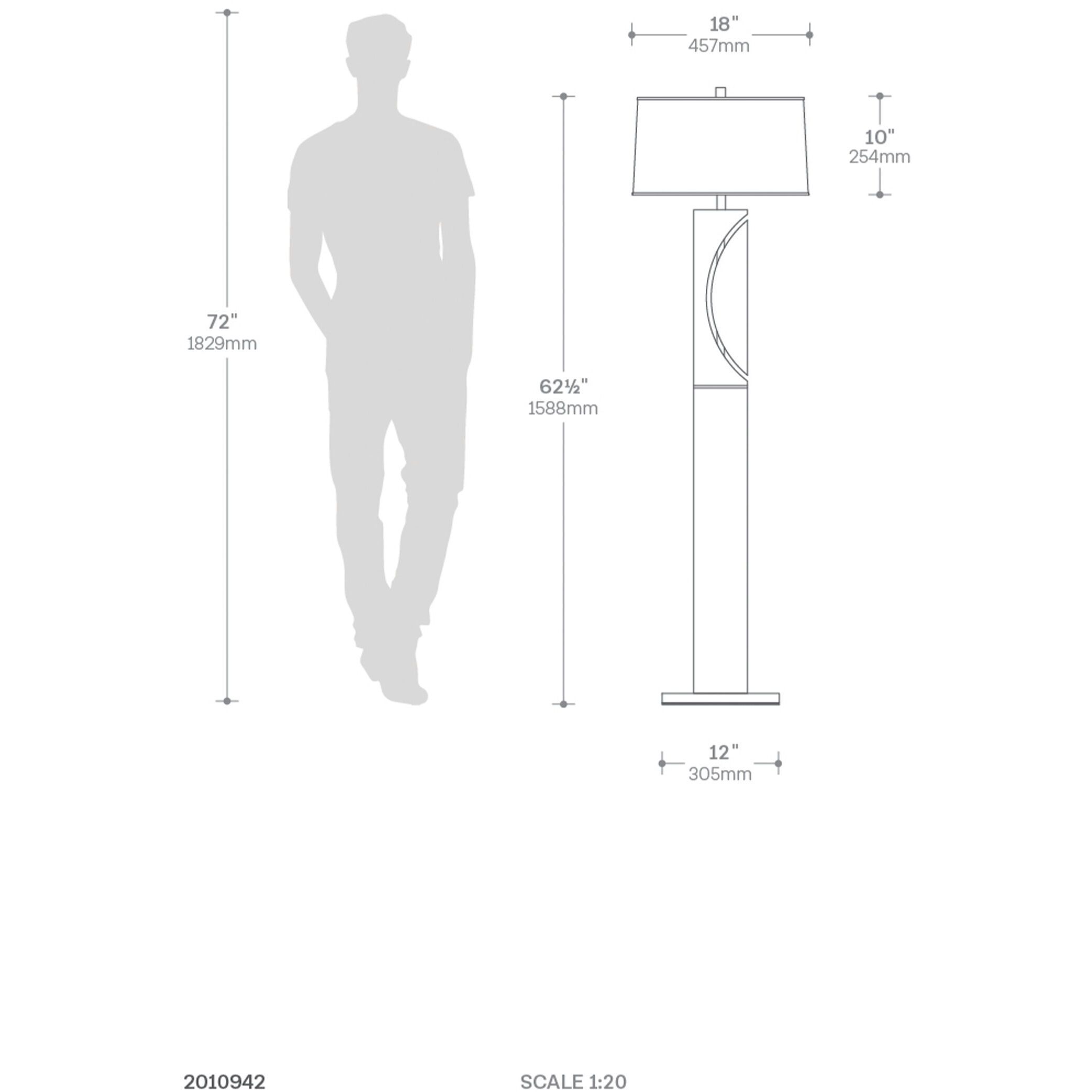 Half Moon 63 inch 100.00 watt Espresso and Brushed Nickel Floor Lamp Portable Light