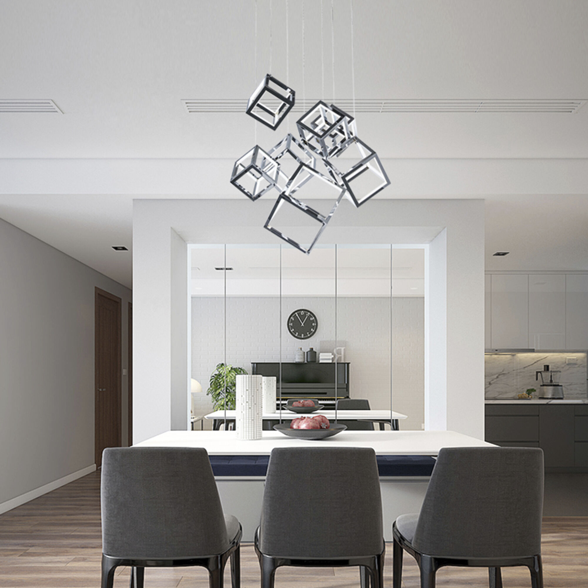 Canada LED 29 inch Nickel Chandelier Ceiling Light