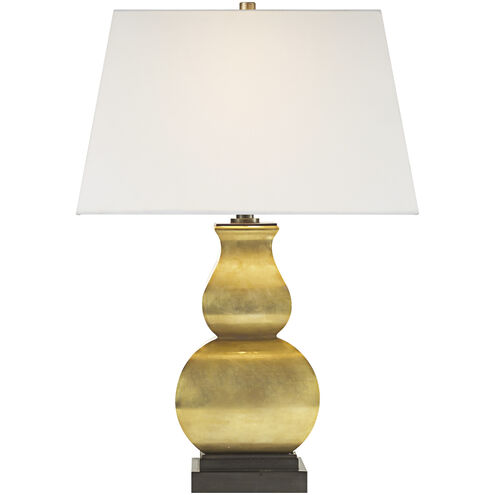 Chapman & Myers Fang Gourd 27 inch 150 watt Antique-Burnished Brass Table Lamp Portable Light in Linen