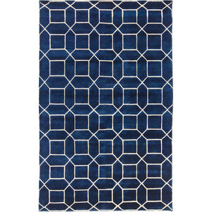 Keystone 108 X 72 inch Blue and Neutral Area Rug, Wool