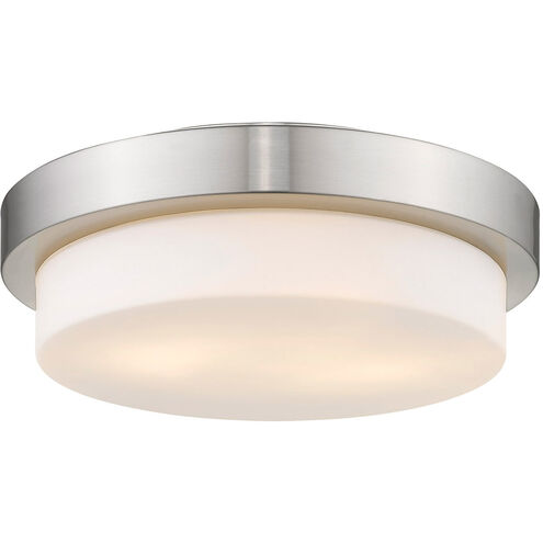 Multi-Family 2 Light 13 inch Pewter Flush Mount Ceiling Light, Damp
