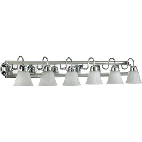 Fort Worth 6 Light 48 inch Chrome Vanity Light Wall Light in Faux Alabaster