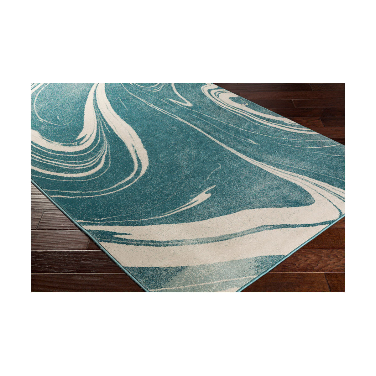 Steinberger 39 X 24 inch Green and Blue Area Rug, Polypropylene and Jute