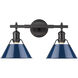 Orwell 2 Light 18 inch Matte Black Bath Vanity Wall Light in Navy