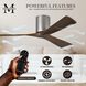 Atlas Irene-3H 60 inch Brushed Nickel with Walnut Tone Blades Ceiling Mount Paddle Fan, Flush Mounted