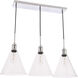 Hugh 3 Light 36 inch Chrome Pendant Ceiling Light