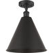 Ballston Cone LED 16 inch Matte Black Semi-Flush Mount Ceiling Light