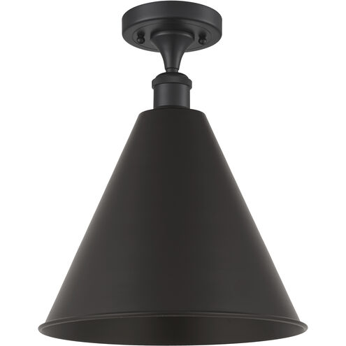 Ballston Cone LED 16 inch Matte Black Semi-Flush Mount Ceiling Light
