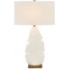 Palm Leaf 31.25 inch 150 watt Matte White Glaze and Brass Table Lamp Portable Light