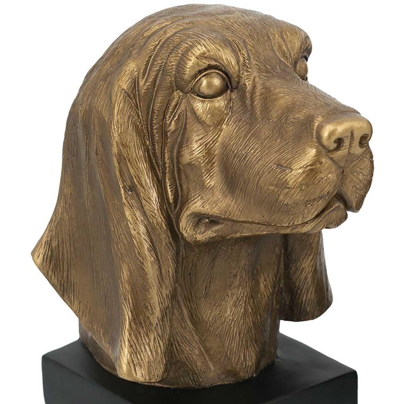 Basset Hound 7 X 5.9 inch Bronze and Black Bookends