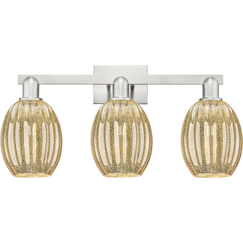 Preston 3 Light 26 inch Brushed Satin Nickel Bath Vanity Light Wall Light in Mercury Glass