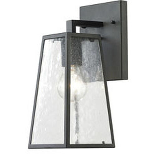 Meditterano 1 Light 12 inch Matte Black with Clear Outdoor Sconce, Small