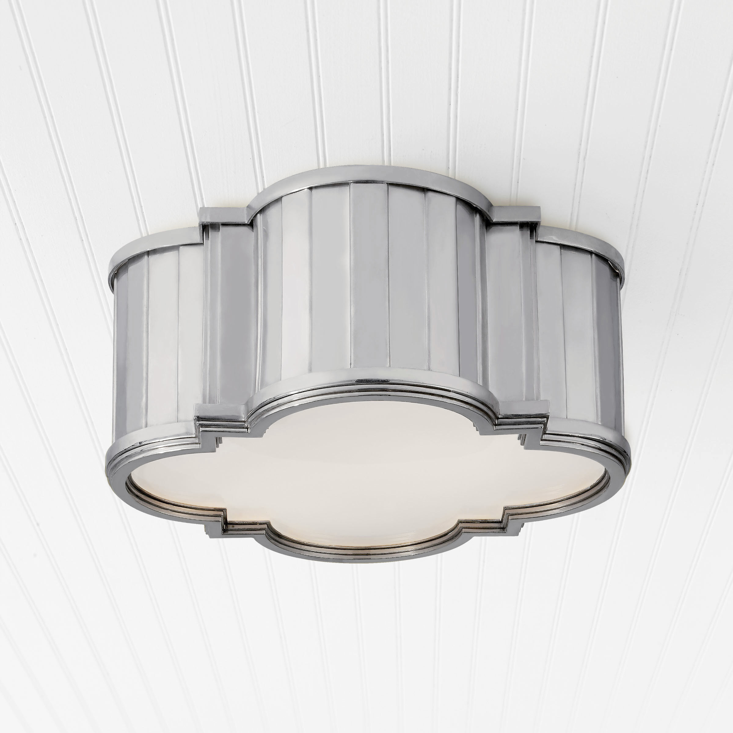 Thomas O'Brien Tilden 2 Light 11.25 inch Polished Nickel Flush Mount Ceiling Light, Small