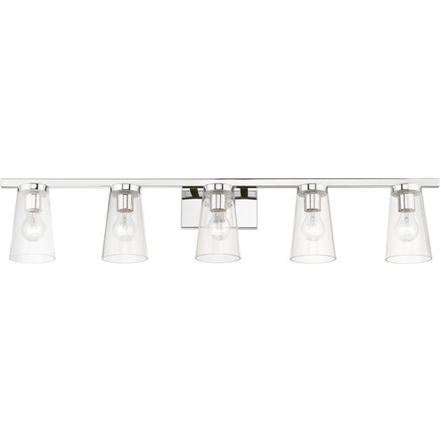 Cityview 5 Light 40 inch Polished Chrome Vanity Sconce Wall Light, Extra Large