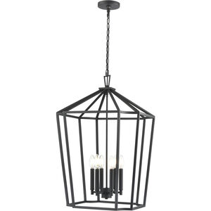Hylena 6 Light 18.5 inch Textured Black Pendant Ceiling Light