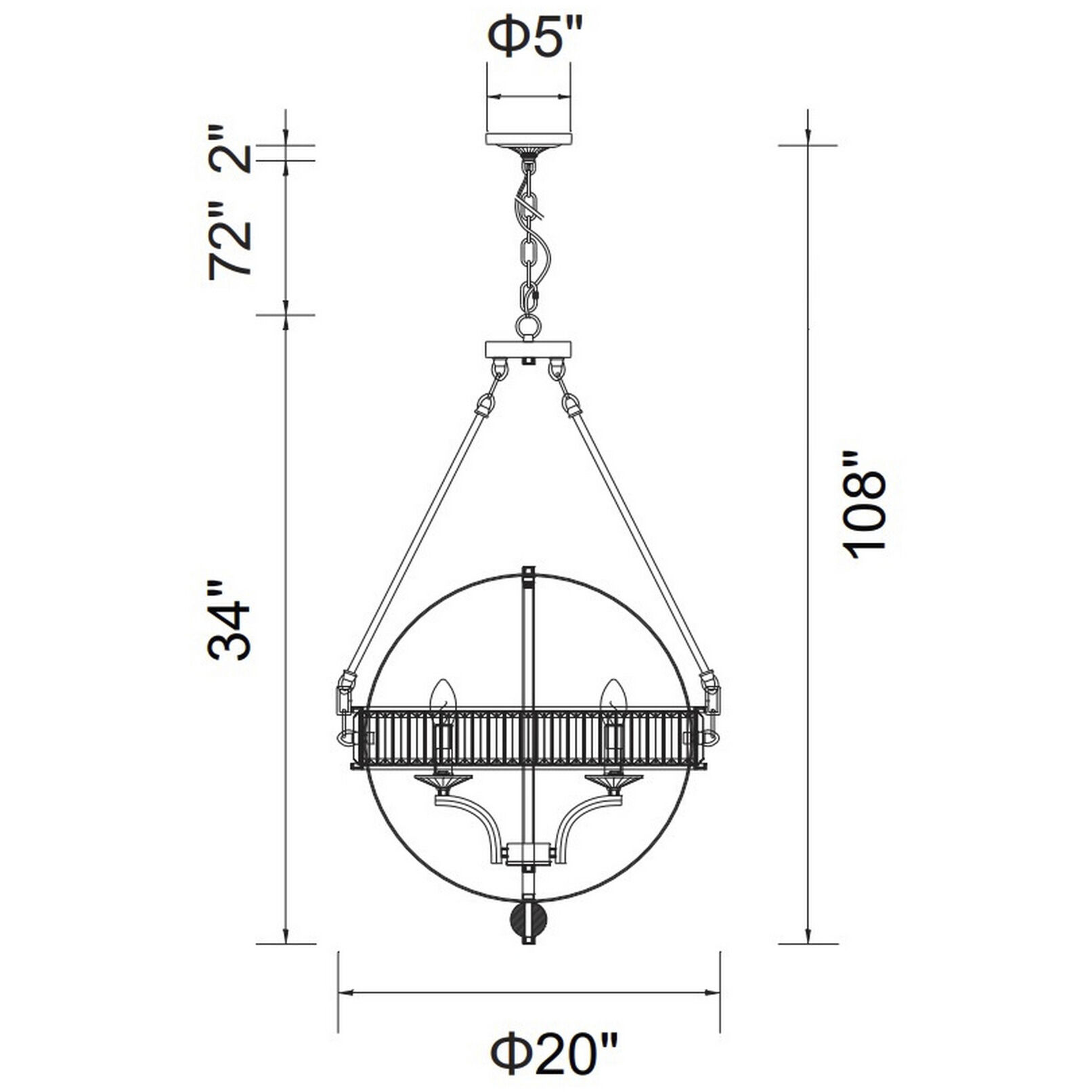 Arkansas 4 Light 20 inch Black Chandelier Ceiling Light