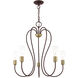 Lucerne 5 Light 24 inch Bronze with Antique Brass Accents Chandelier Ceiling Light