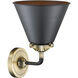 Nouveau Appalachian LED 8 inch Black Antique Brass Sconce Wall Light in Matte Black, Nouveau
