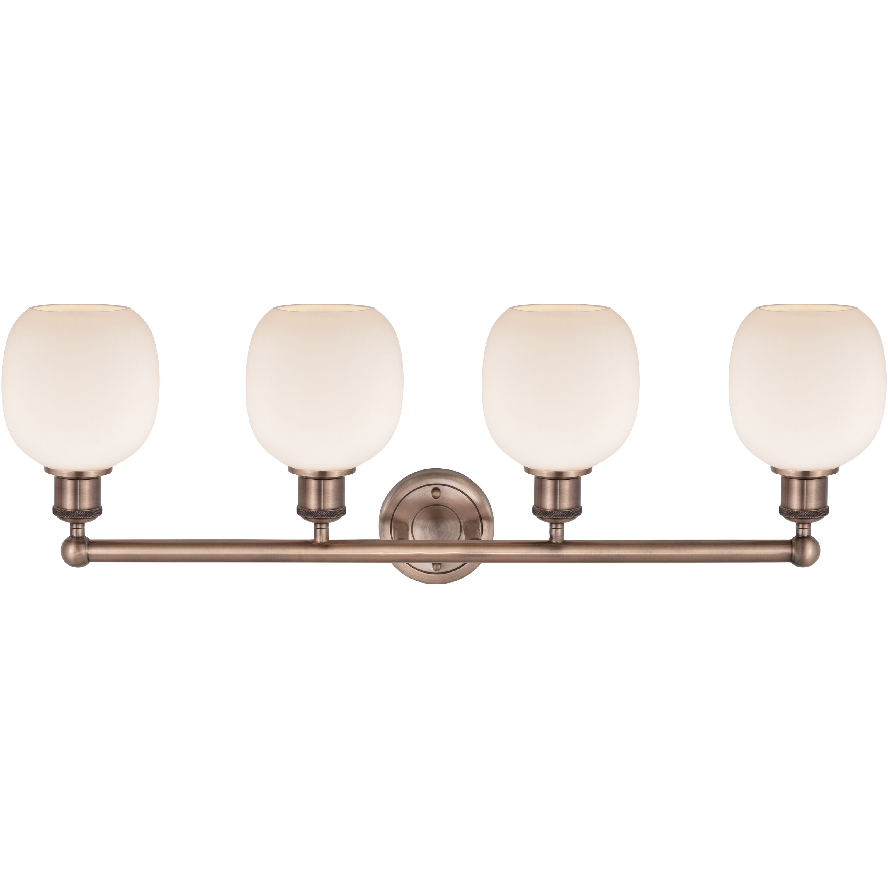 Belfast 4 Light 33 inch Antique Copper Bath Vanity Light Wall Light in Matte White